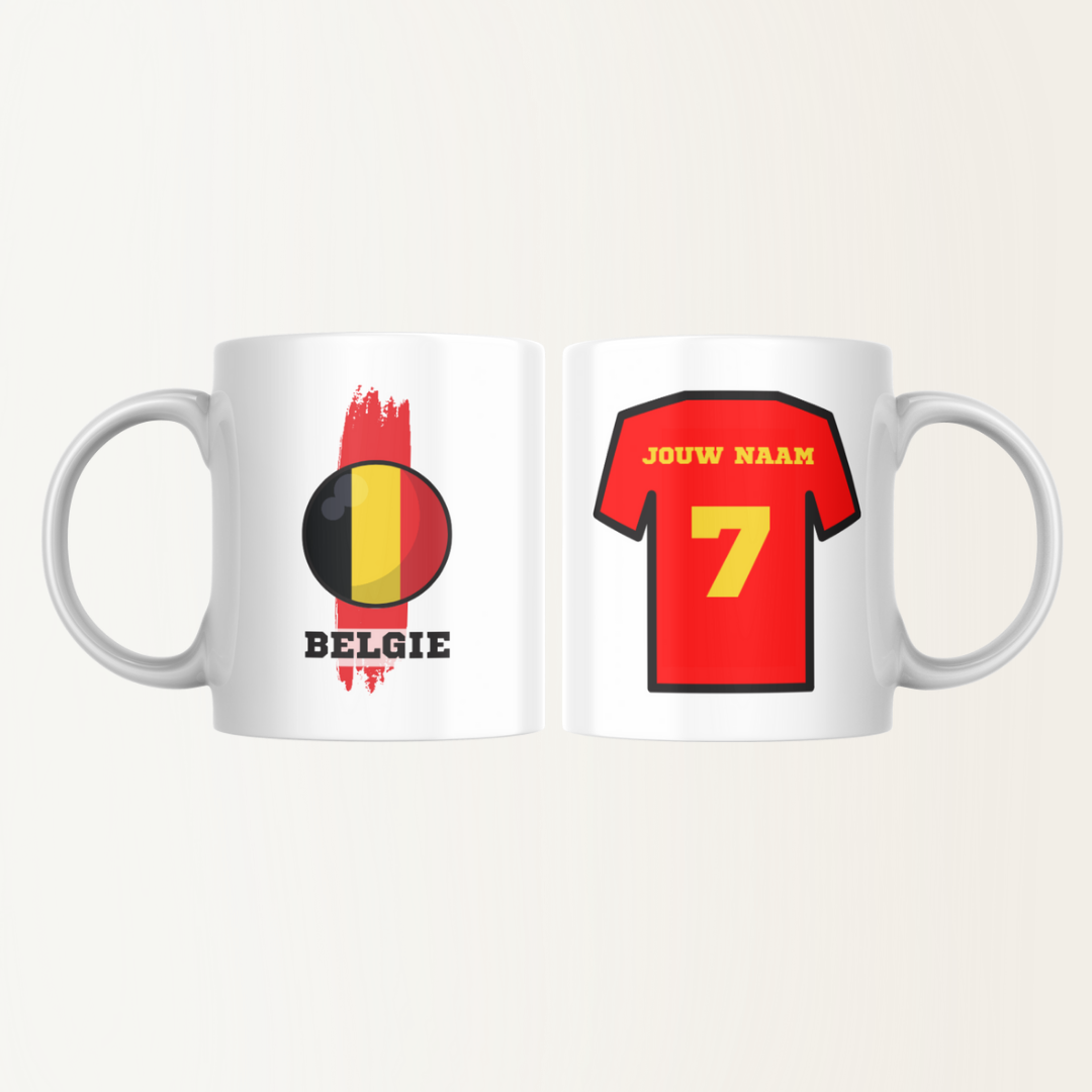Mok met naam - België - Voetbalshirt - Rugnummer 10