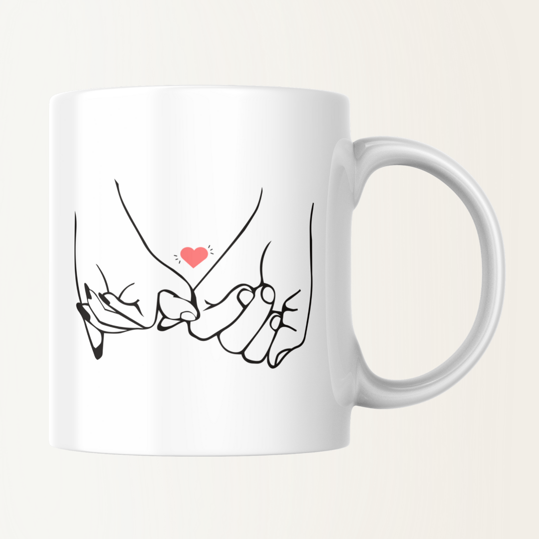 Mok - Handje vasthouden - Liefdevolle - Koppel - Hartje