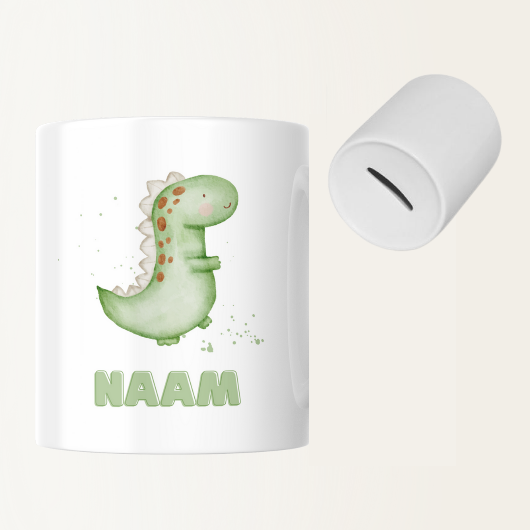 Spaarpot met naam - Dino - Dinosaurus