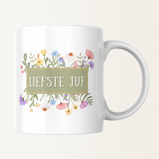 Mok - Liefste juf - Bloemetjes