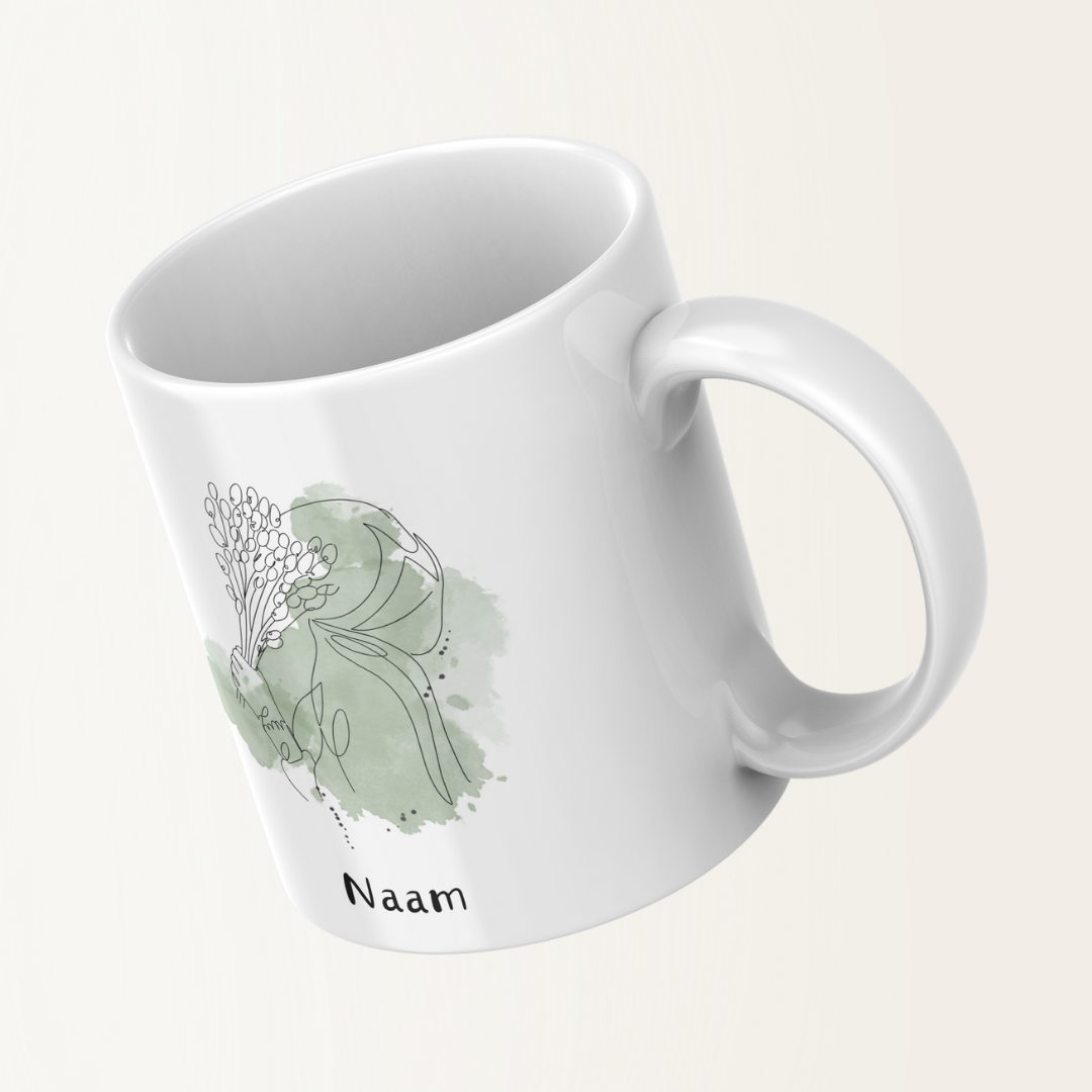 Mok met naam - Hijabi met bloem