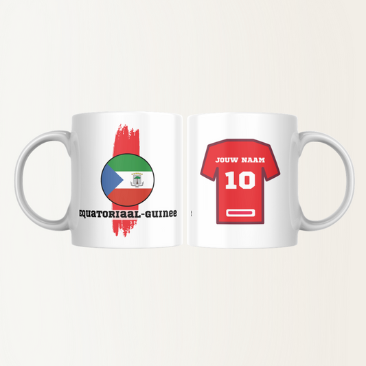 Mok met naam - Equatoriaal Quinee - Voetbalshirt - Rugnummer 10