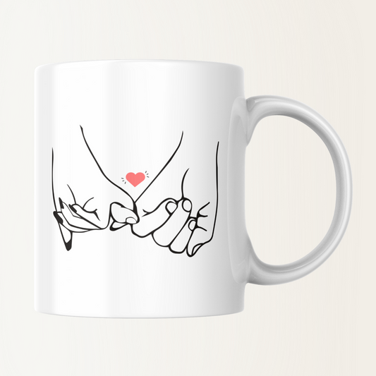 Mok - Handje vasthouden - Liefdevolle - Koppel - Hartje