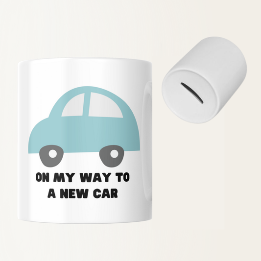 Spaarpot - on my way to a new car - blauw