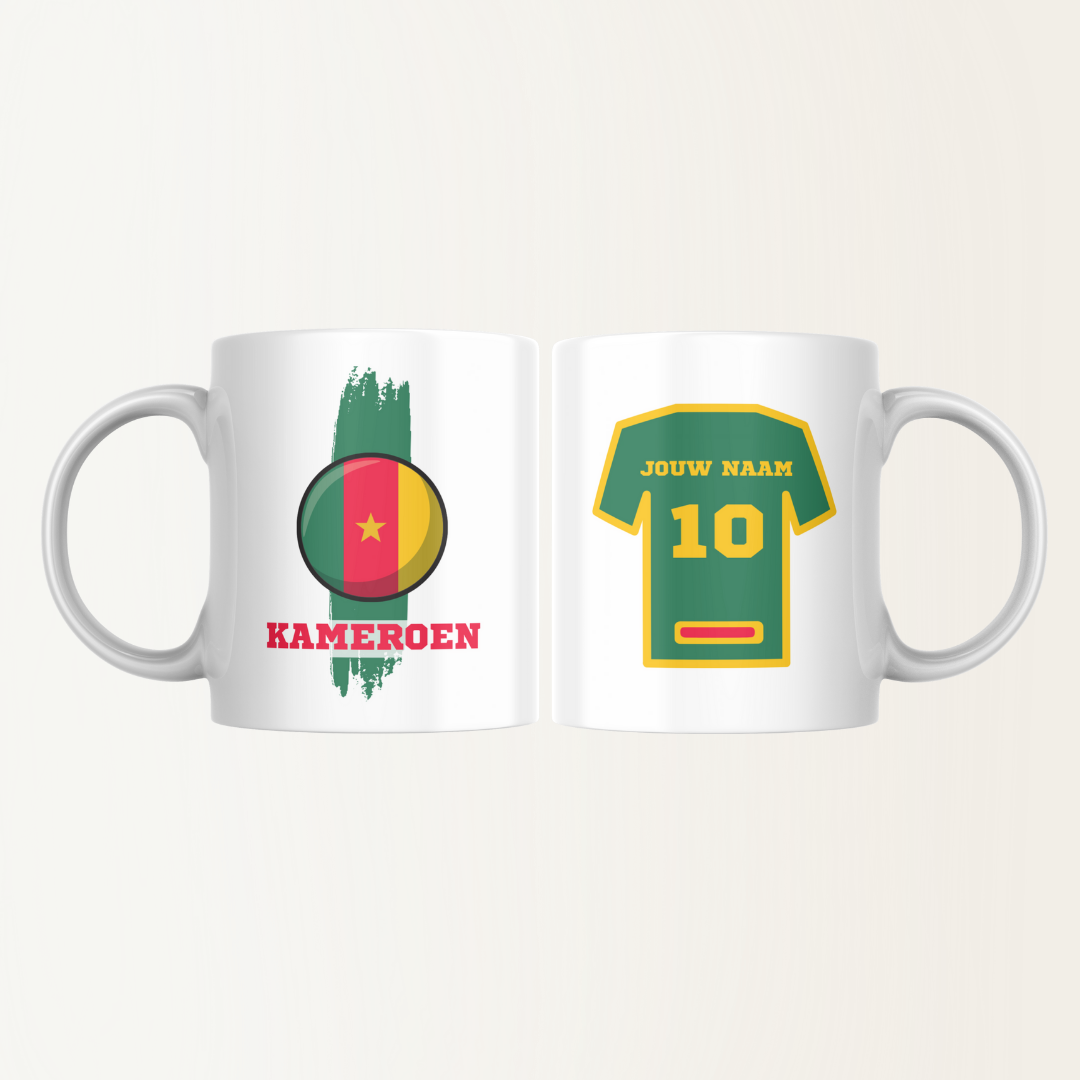 Mok met naam - Kameroen - Voetbalshirt - Rugnummer 10