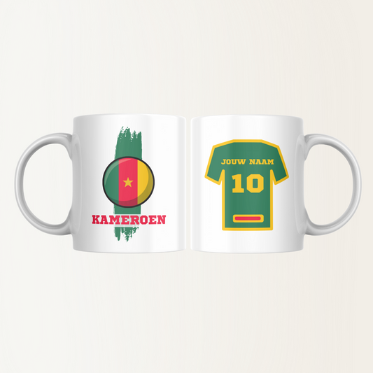 Mok met naam - Kameroen - Voetbalshirt - Rugnummer 10