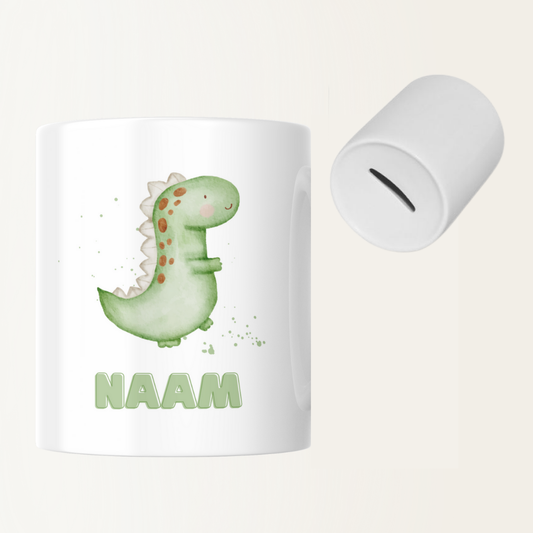 Spaarpot met naam - Dino - Dinosaurus