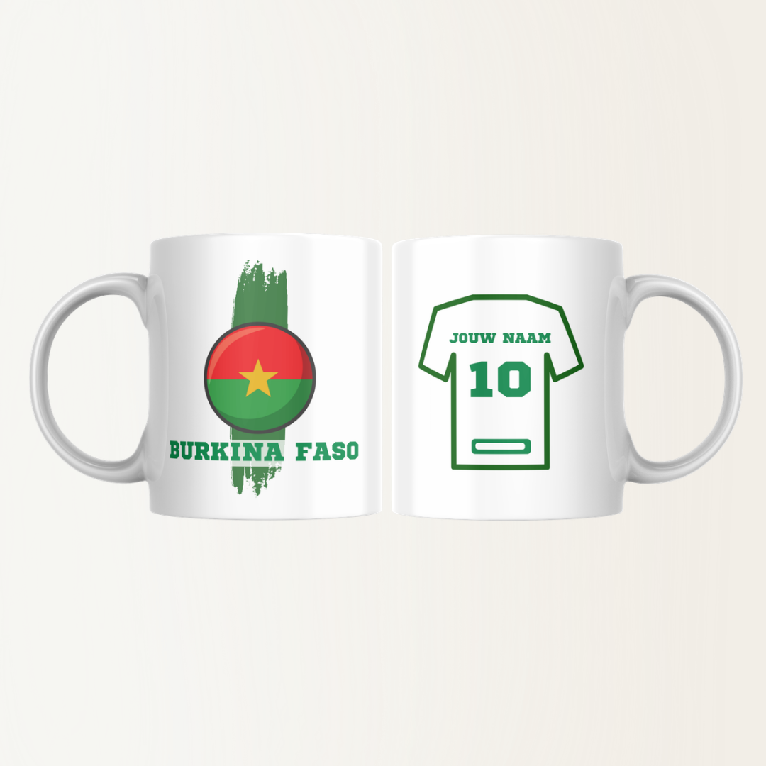 Mok met naam - Burkina Faso - Voetbalshirt - Rugnummer - Afrika Cup 2025