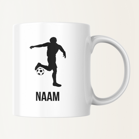 Mok met naam - Man met voetbal - Voetbal trucjes