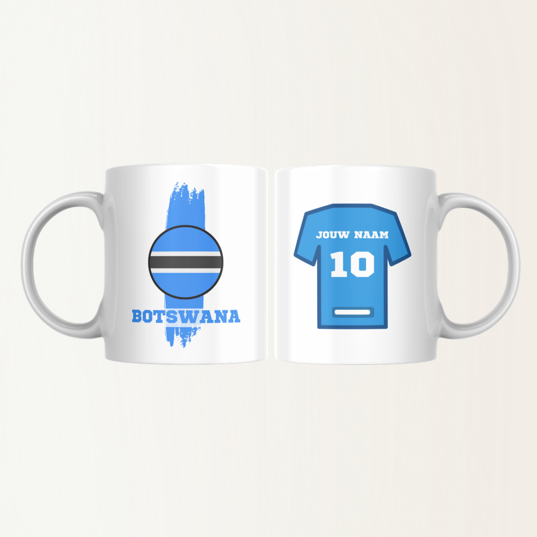 Mok met naam - Botswana - Voetbalshirt - Rugnummer 10 - Afrika Cup 2025