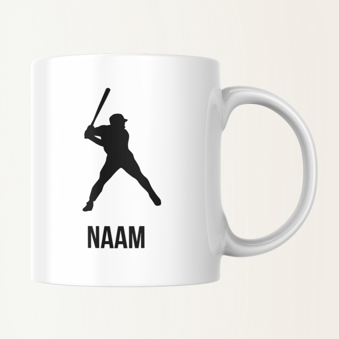 Mok met naam - Man met knuppel - Honkbal