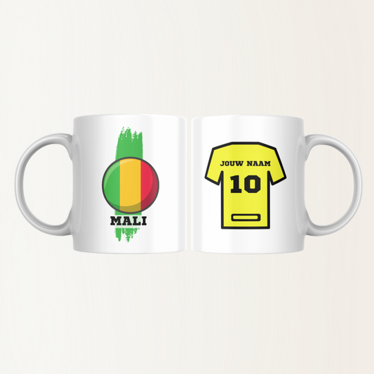 Mok met naam - Mali - Voetbalshirt - Rugnummer- Afrika Cup 2025