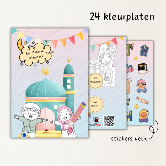 Eid Mubarak kleurboek met sticker vel