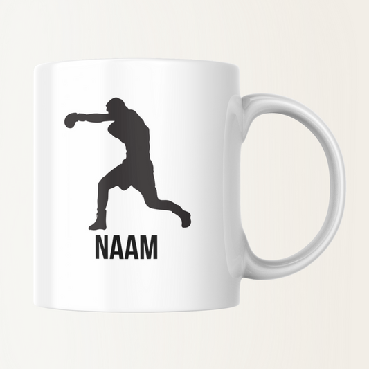 Mok met naam - Man die bokst - Kickboks - Boksen