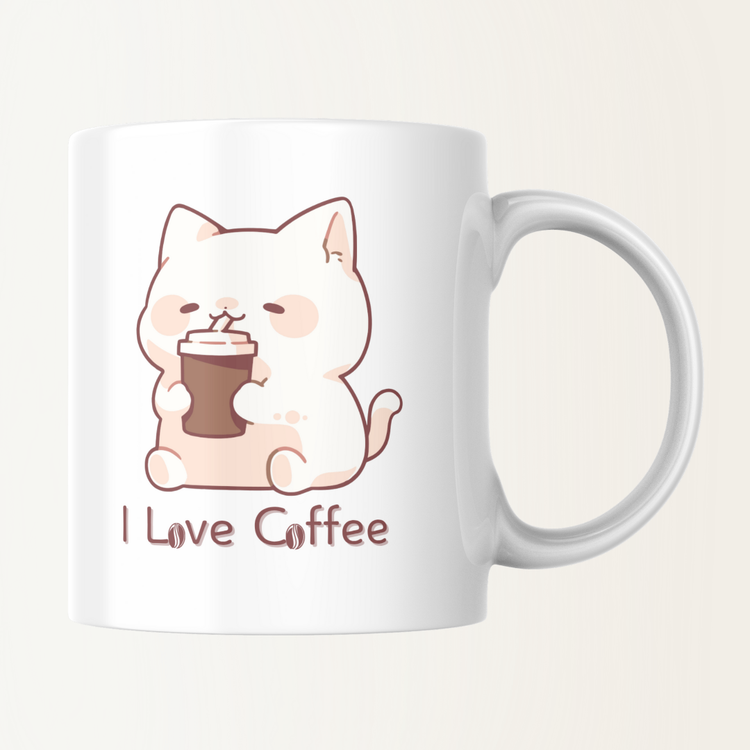 Mok - I love coffee - Kat - Poes