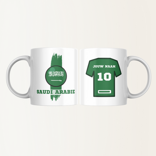 Mok met naam - Saudi-Arabië - Voetbalshirt - Rugnummer 10
